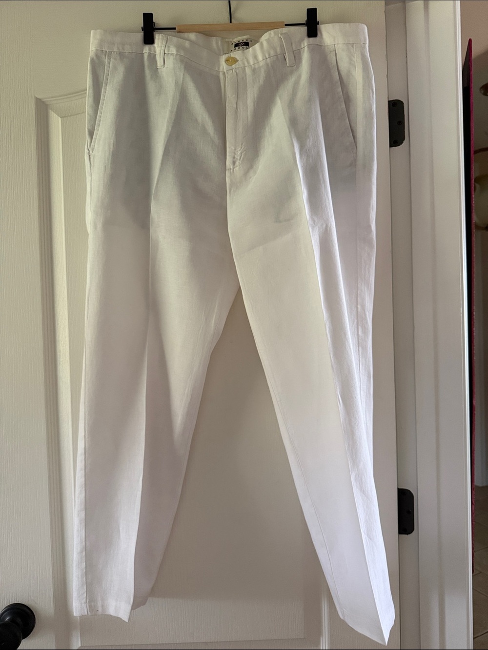 Joseph Abboud White Pleated Men's Chinos